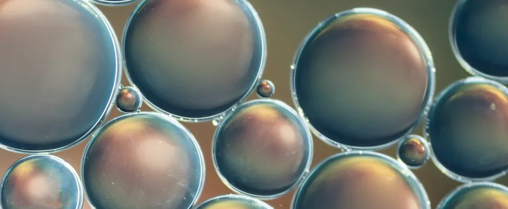 Macro photograph of liquid droplets