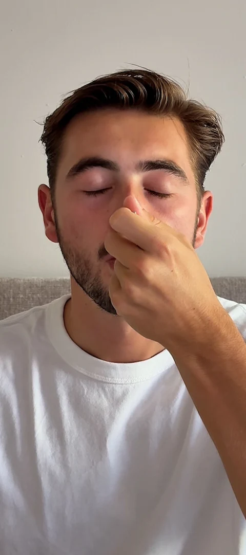 Customer smelling Real Mad Honey